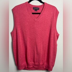 Brooks Brothers Men’s Pink Supima Cotton V-Neck Sweater Vest size Large